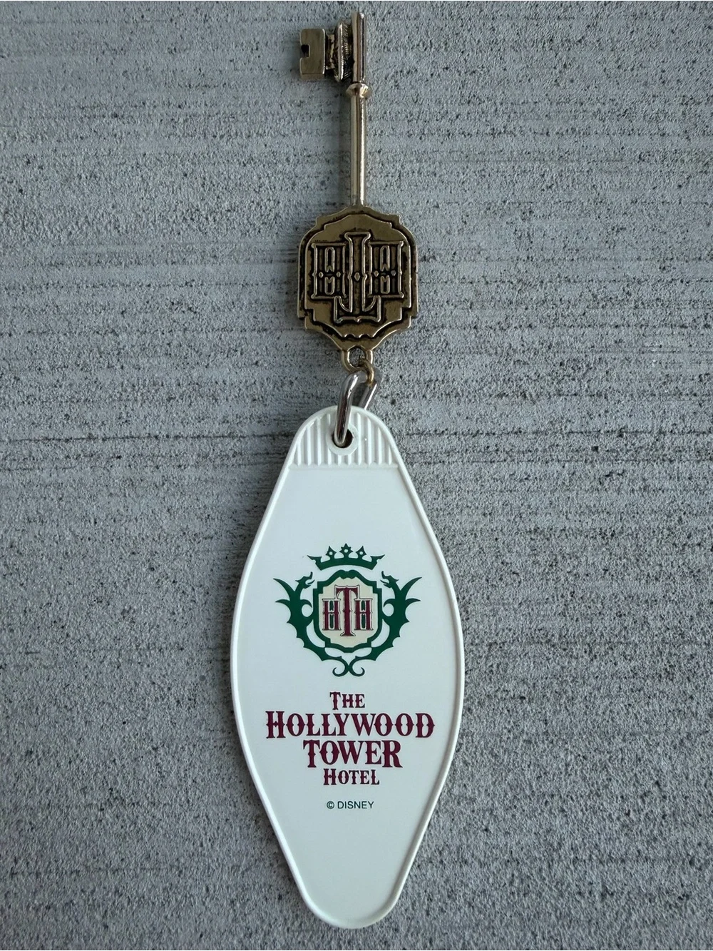 Vintage Disney Hollywood Tower Hotel Room 1313 Keychain With Metal Key Tower